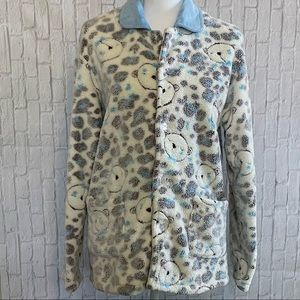 Bear pattern cozy jacket. Size Large.